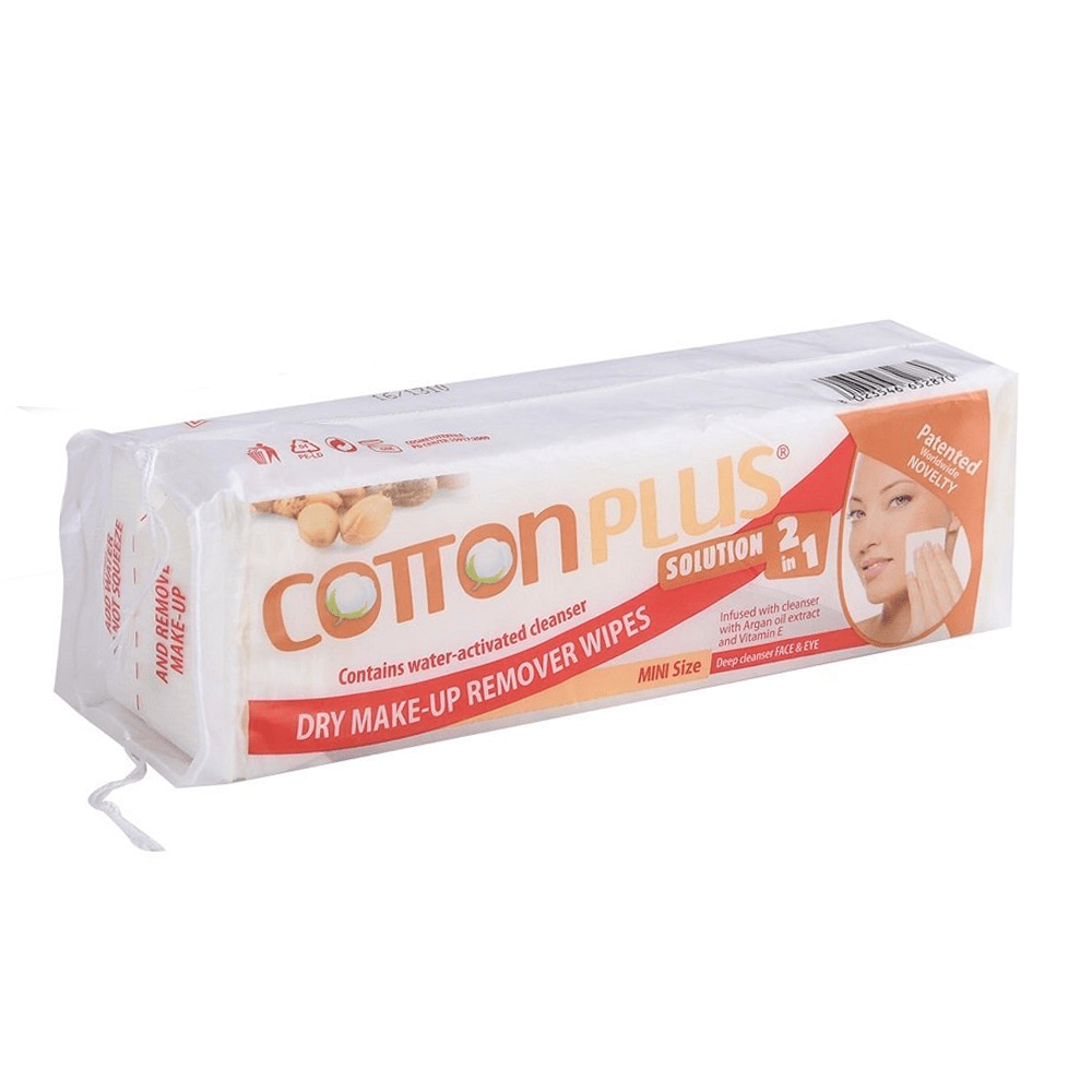 Cotton Plus Solution 2 in 1 Line DRY MAKEUP REMOVER WIPES 