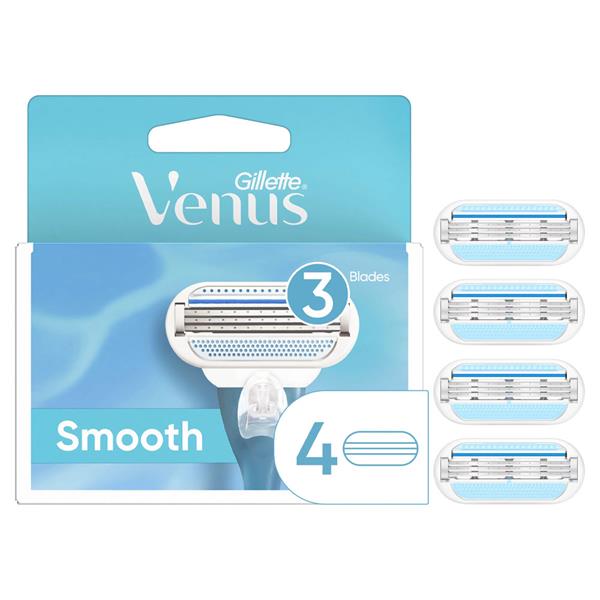 Gillette Venus Smooth 3 Razor Blades, 4 Cartridges