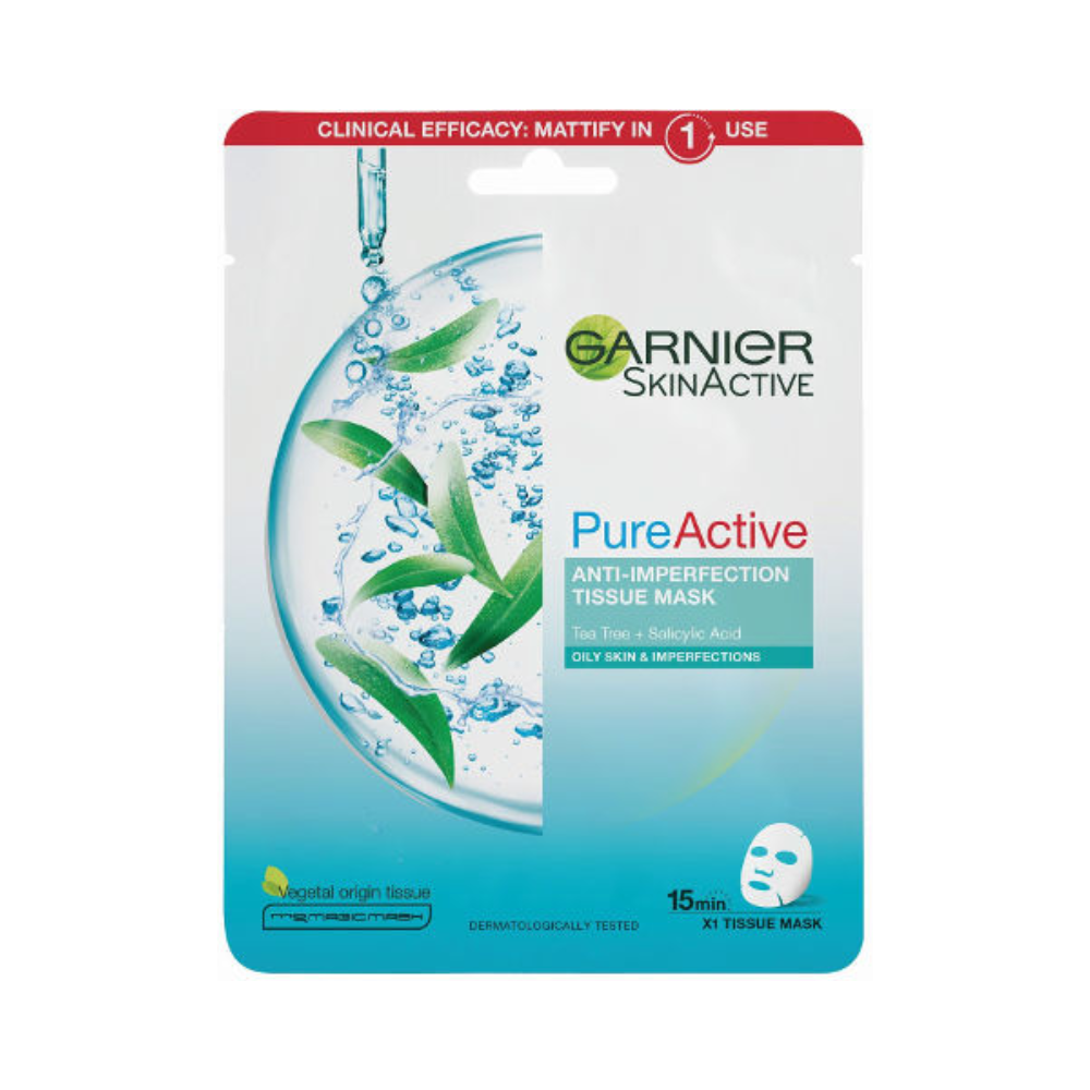Garnier Pure  Tea Tree & Salicylic Acid Sheet Mask 