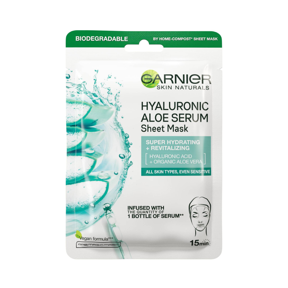 Garnier Hyaluronic Acid Face Mask - Aloe Sheet Mask 