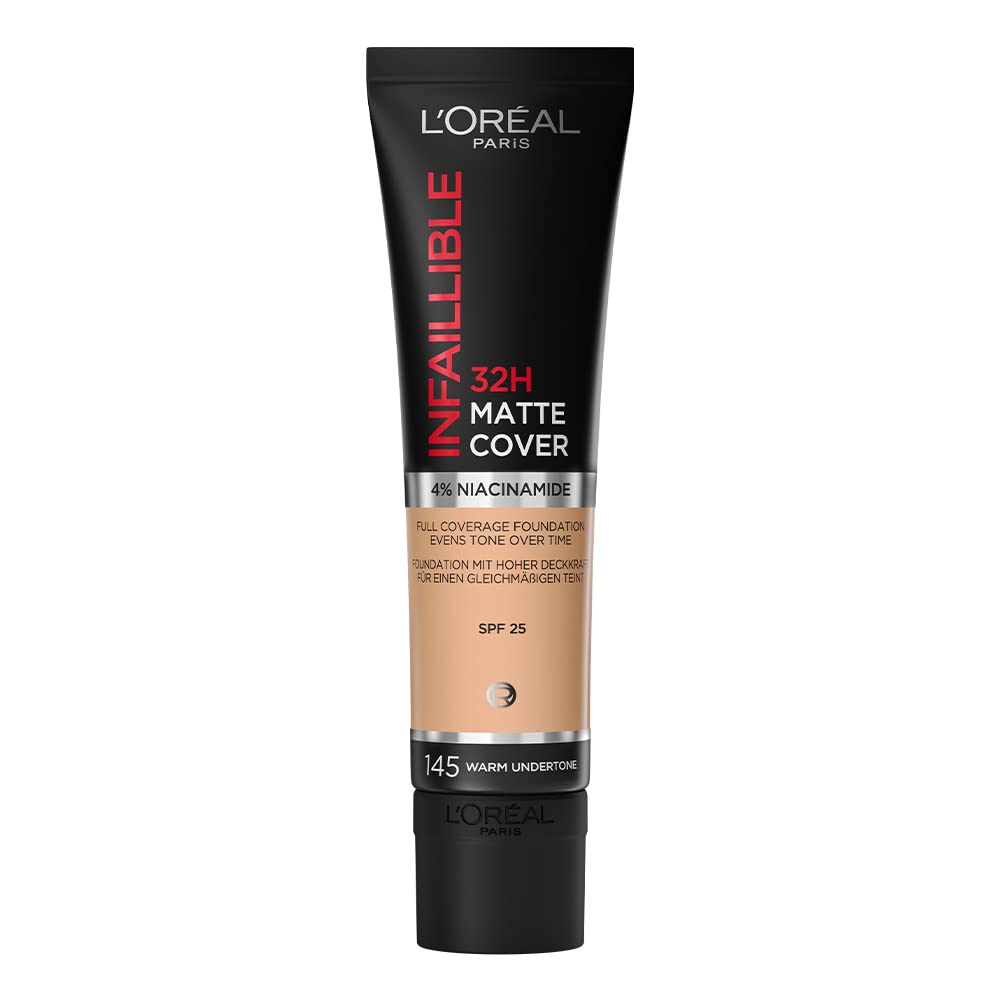 Loreal paris  Infallible 32H Matte Cover Foundation  4% Niacinamide - 145